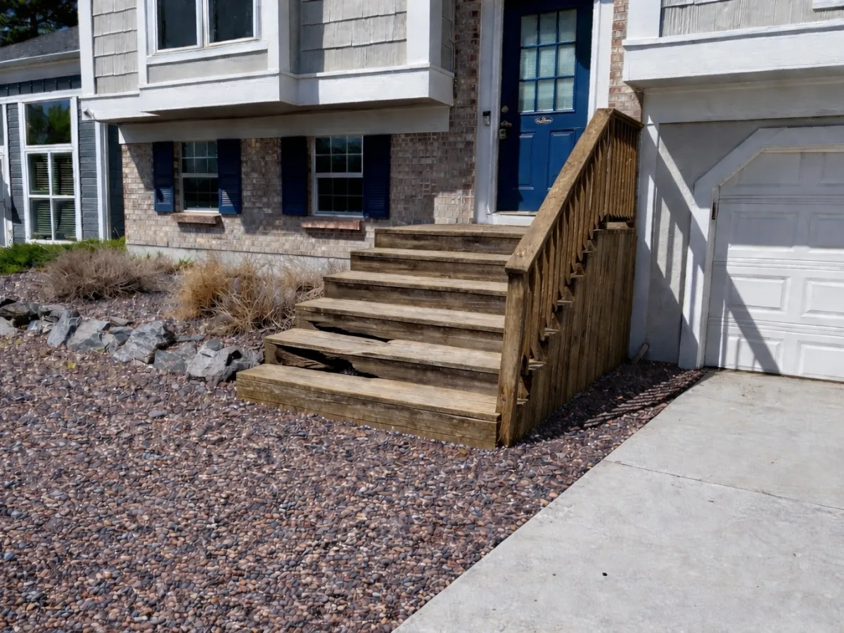 Custom Cedar Entry Stairs and Landing project photo 1 in Louisville