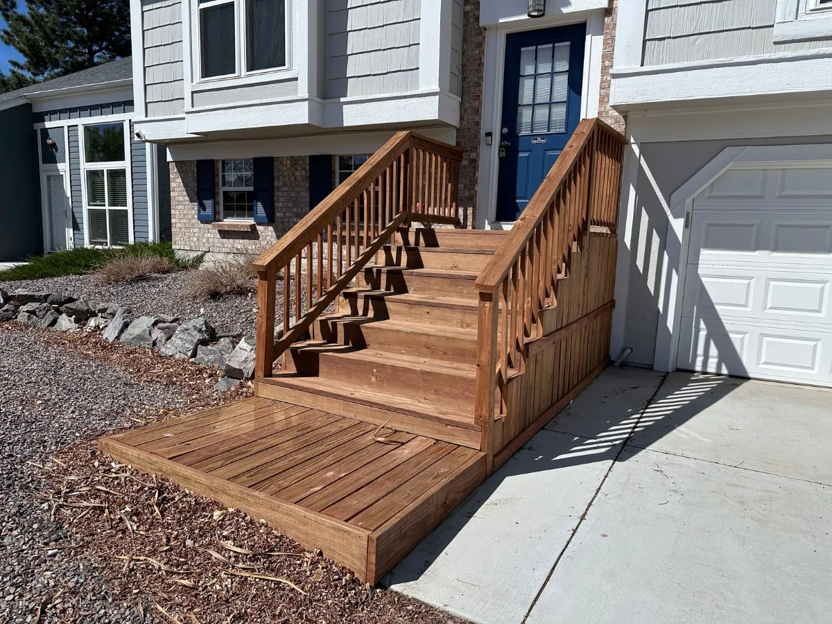 Custom Cedar Entry Stairs and Landing project photo 3 in Louisville